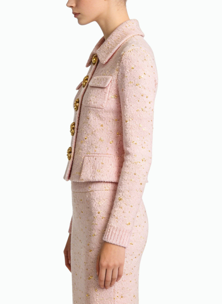 Women's Elegant Button-front Short Coat