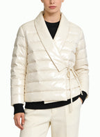 Women's Wrap-front Quilted Short Coat