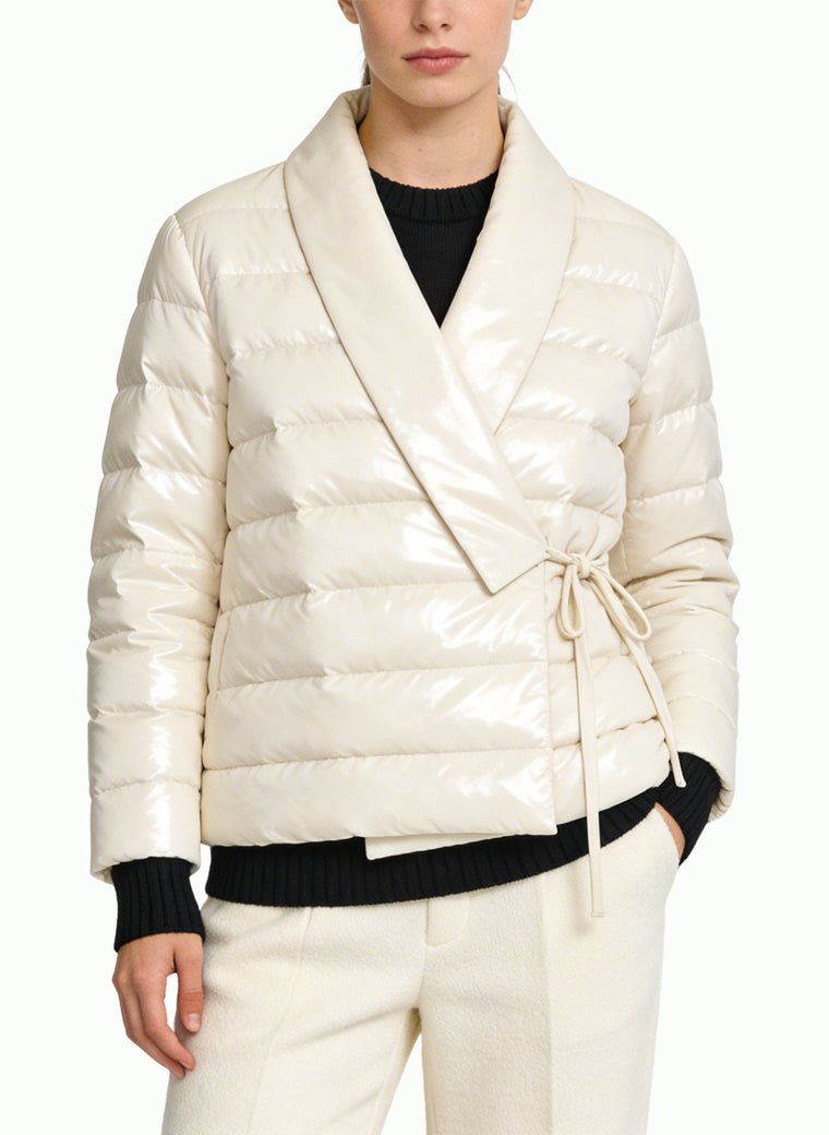 Women's Wrap-front Quilted Short Coat