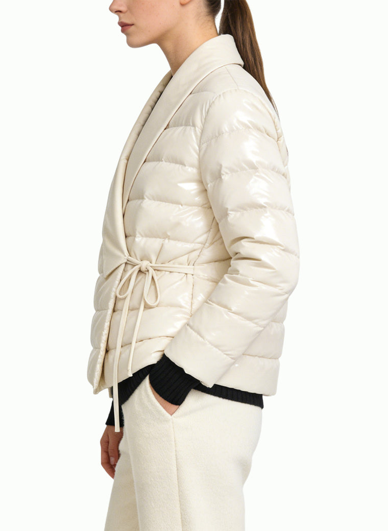 Women's Wrap-front Quilted Short Coat