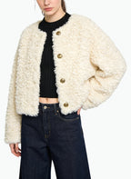 Women's Fashionable Cropped Button-front Coat