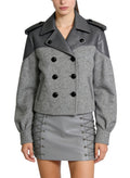Women's Color-block Double-breasted Short Coat