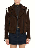 Women's Minimalist Contrast-panel Short Coat