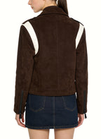Women's Minimalist Contrast-panel Short Coat
