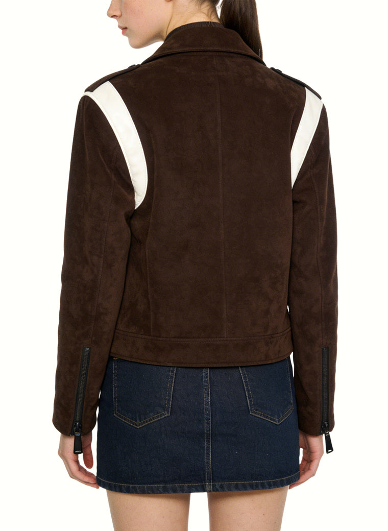 Women's Minimalist Contrast-panel Short Coat