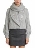 Women's Scarf-collar Wrap-front Short Coat