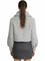 Women's Scarf-collar Wrap-front Short Coat