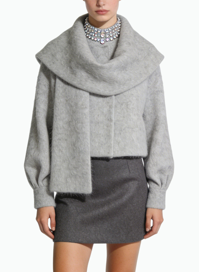 Women's Scarf-collar Short Coat