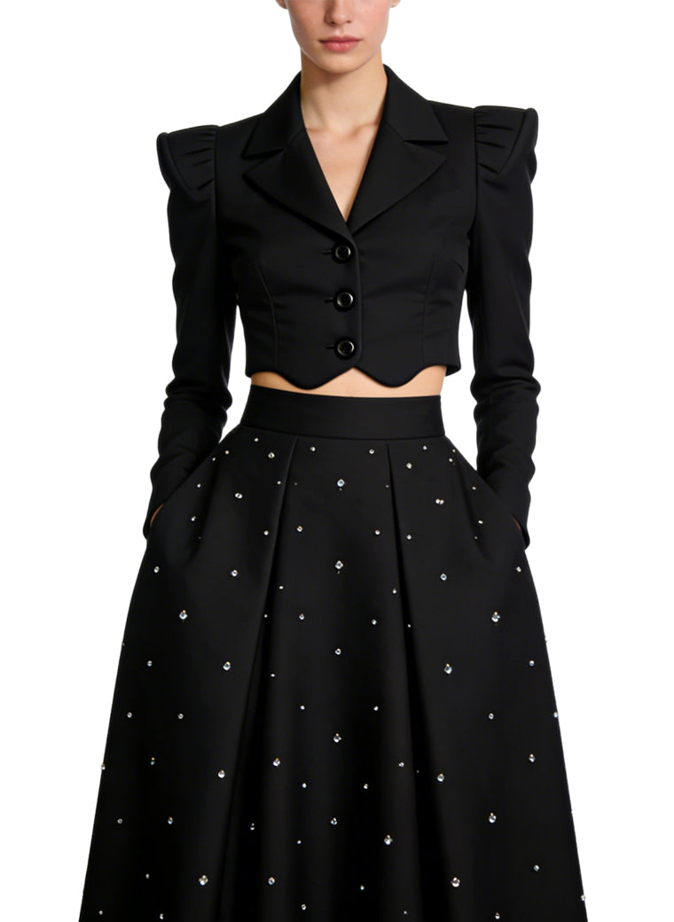 Women's Cropped Elegant Tailored Coat
