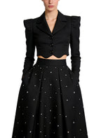 Women's Cropped Elegant Tailored Coat