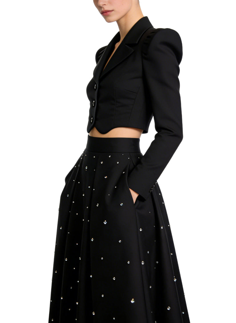 Women's Cropped Elegant Tailored Coat