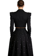 Women's Cropped Elegant Tailored Coat