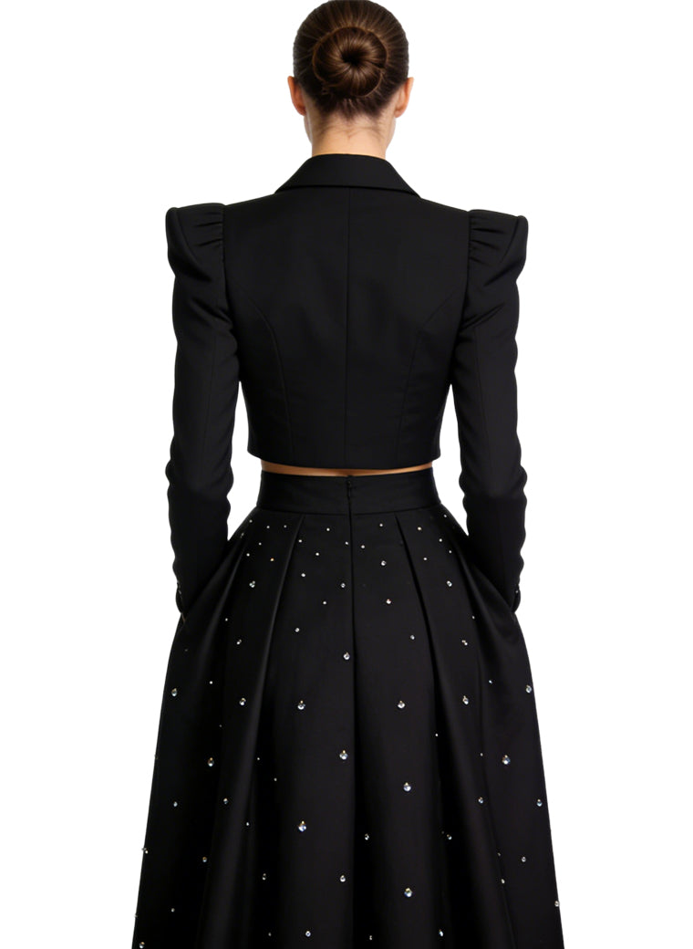 Women's Cropped Elegant Tailored Coat
