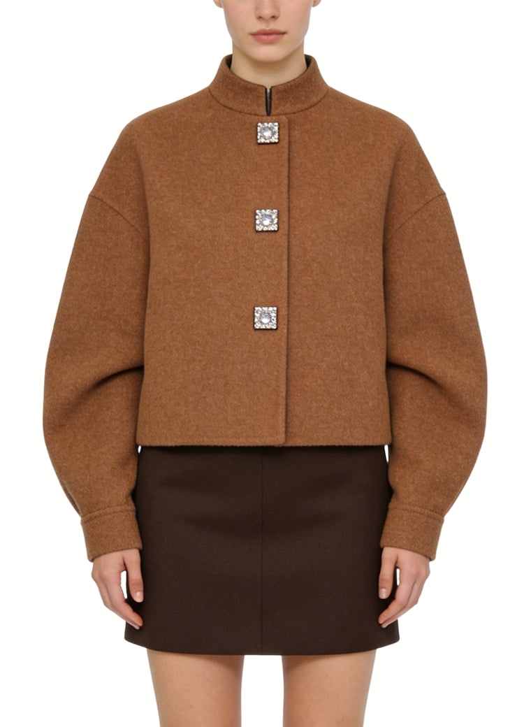 Women's Minimalistr Button-front Short Coat