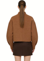 Women's Minimalistr Button-front Short Coat
