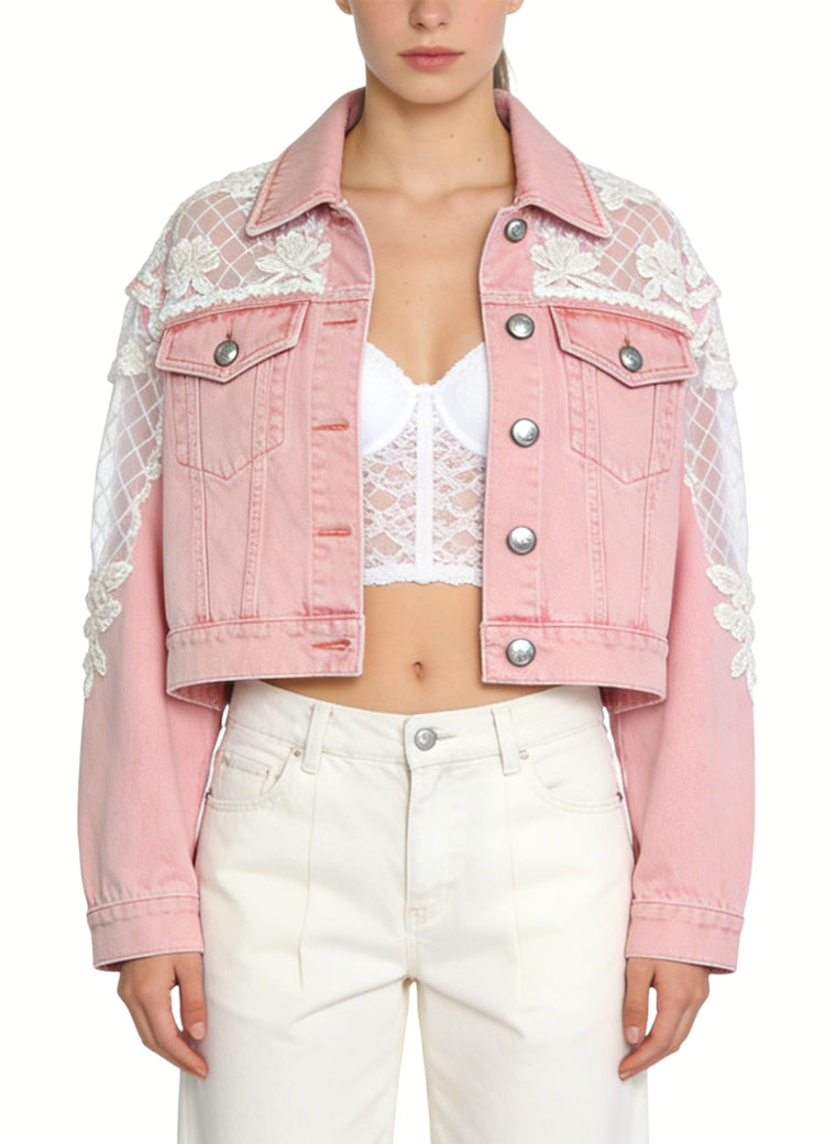Women's Contrast-panel Cropped Coat