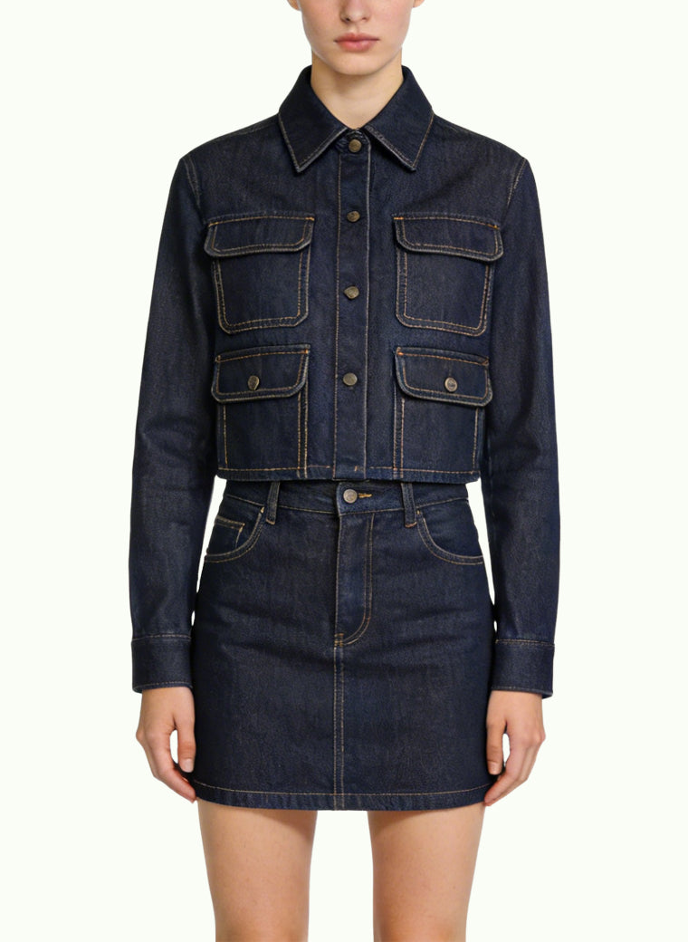 Women's Utility Pocket High-waist Short Coat