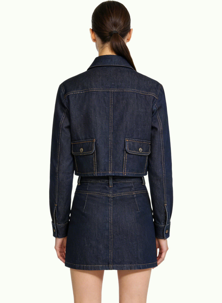 Women's Utility Pocket High-waist Short Coat