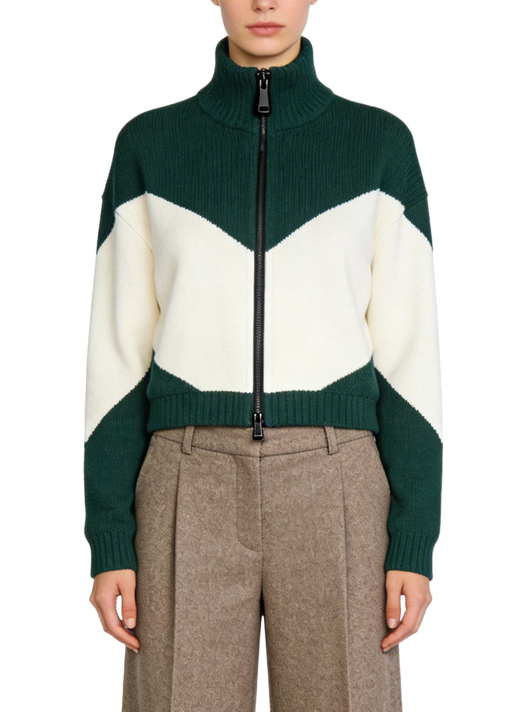 Women's Color-block Zip-up Track Coat