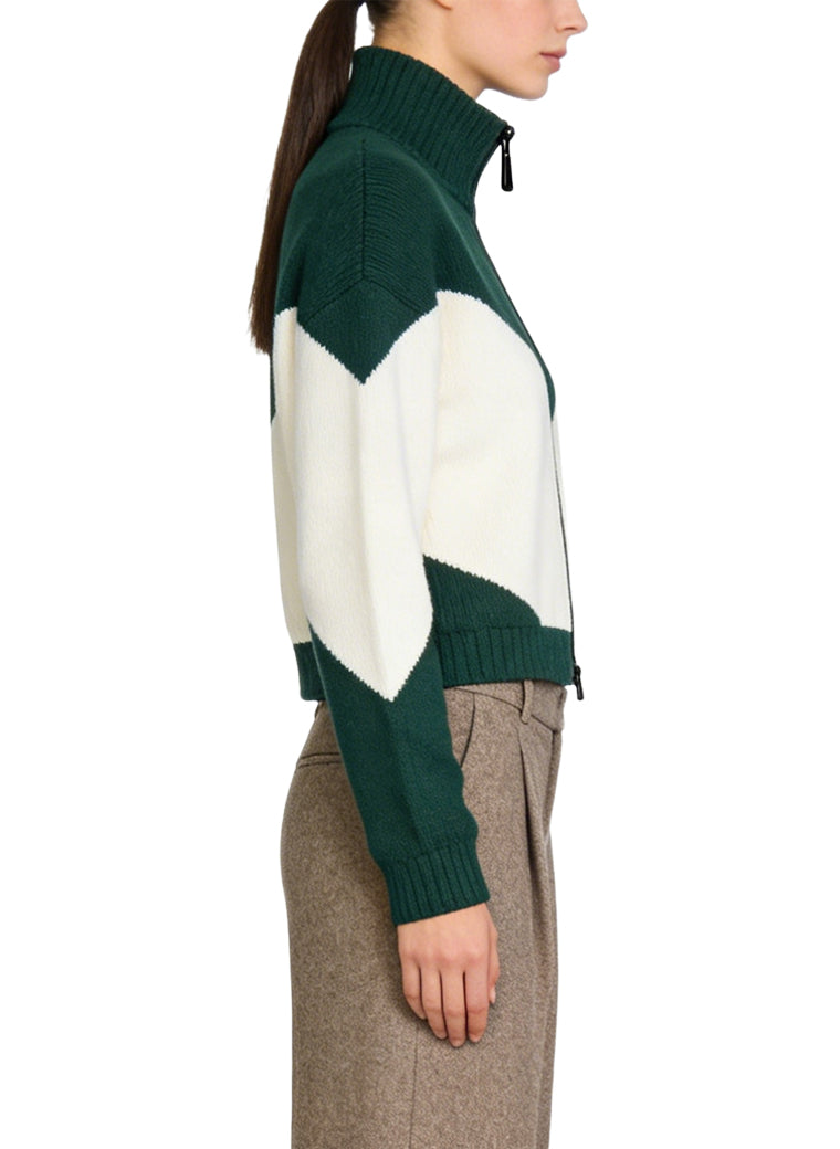 Women's Color-block Zip-up Track Coat