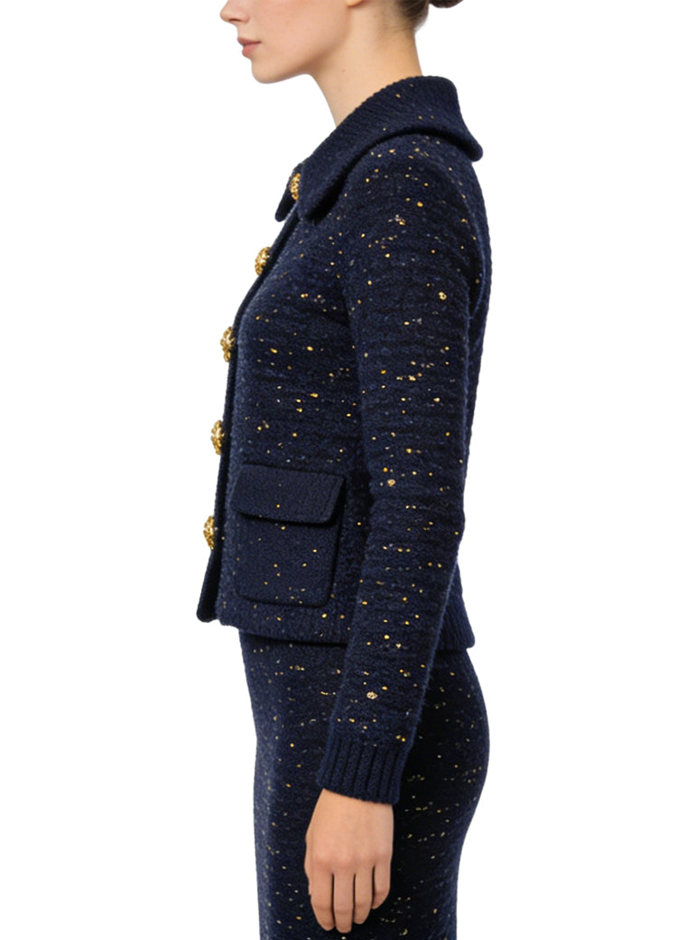 Women's Gold-button Short Coat