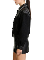 Women's Button-front Leather-style Coat