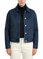 Women's Utility Pocket Denim Button-front Coat