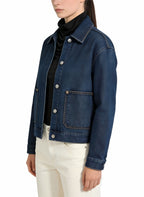 Women's Utility Pocket Denim Button-front Coat