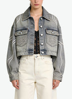 Women's Retro Denim Button-front Coat