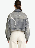 Women's Retro Denim Button-front Coat