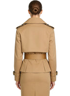 Women's Belted Waist Trench-style Short Coat