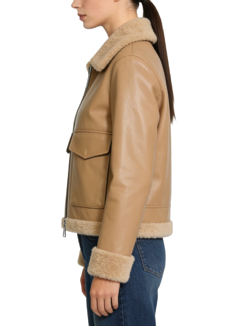 Women's Lapel-collar Utility Pocket Short Coat