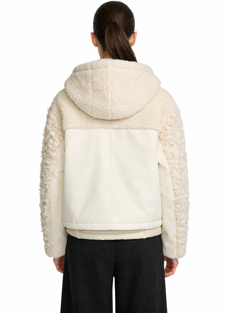 Women's Hooded Fleece-lined Zip-up Coat