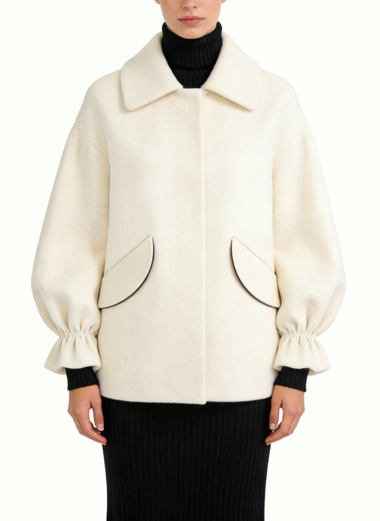 Women's Lapel-collar Button-front Short Coat