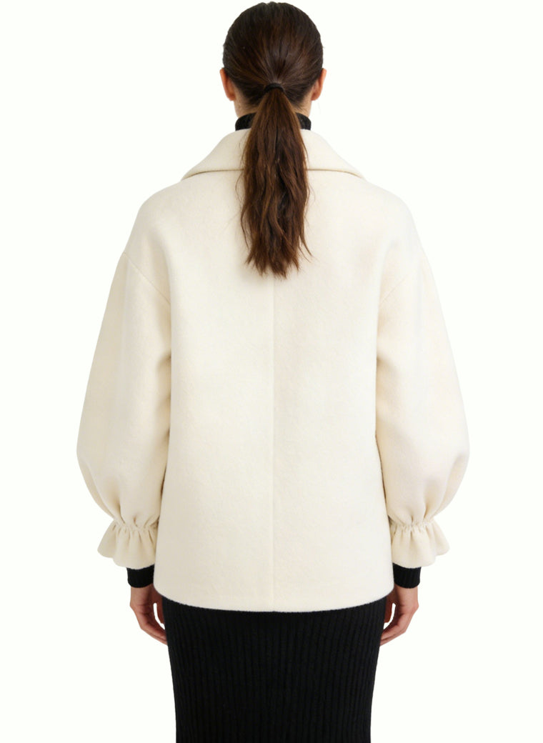 Women's Lapel-collar Button-front Short Coat