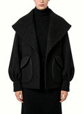 Women's Oversized Lapel Pocket-detail Coat