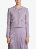 Women's Round-neck Button-front Cropped Coat
