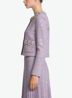 Women's Round-neck Button-front Cropped Coat