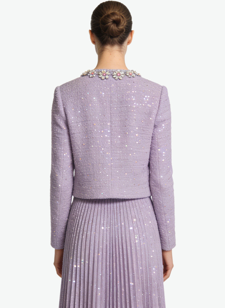 Women's Round-neck Button-front Cropped Coat