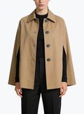 Women's Cape-sleeve Button-front Trench-style Coat