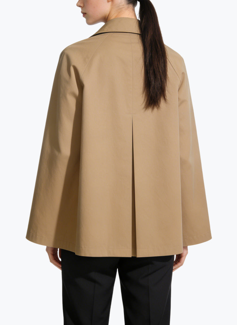 Women's Cape-sleeve Button-front Trench-style Coat