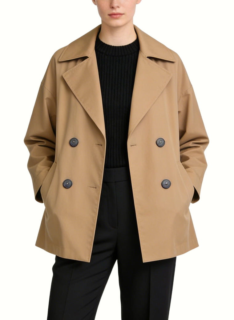 Women's Double-breasted Lapel Trench-style Coat