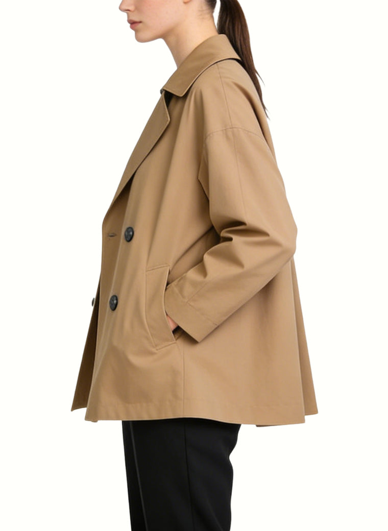 Women's Double-breasted Lapel Trench-style Coat