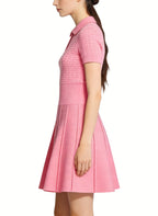 Gentle Polo Neck Fitted Waist Preppy Style Dress