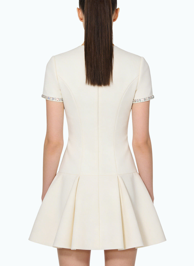 Round Neck Slim Fit Gentle and Elegant Style Dress