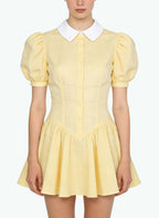 Peter Pan Collar A-Line Skirt Preppy Style Dress