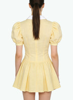 Peter Pan Collar A-Line Skirt Preppy Style Dress