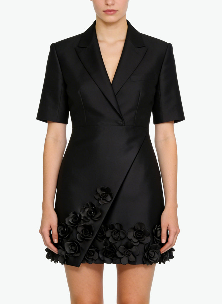 Suit Lapel Short Sleeve Commuter Dress