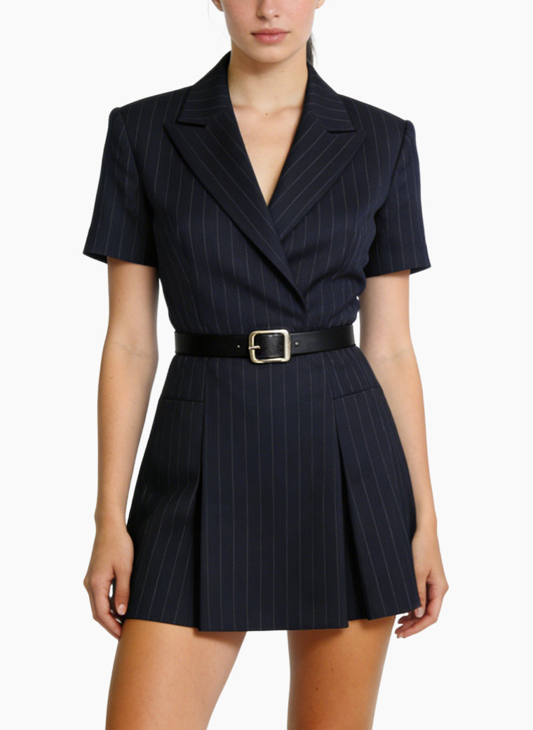 Suit Collar Dress for Women's Minimalist Style