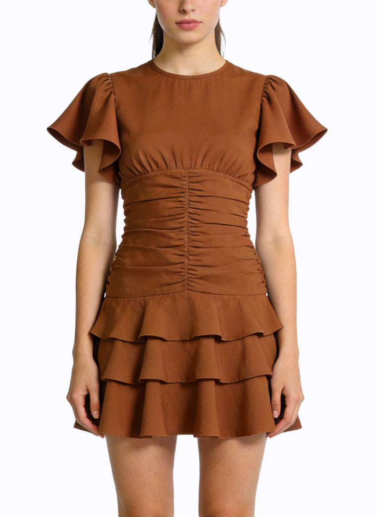 Round Neck Short Sleeve Gentle Casual Dress for Women